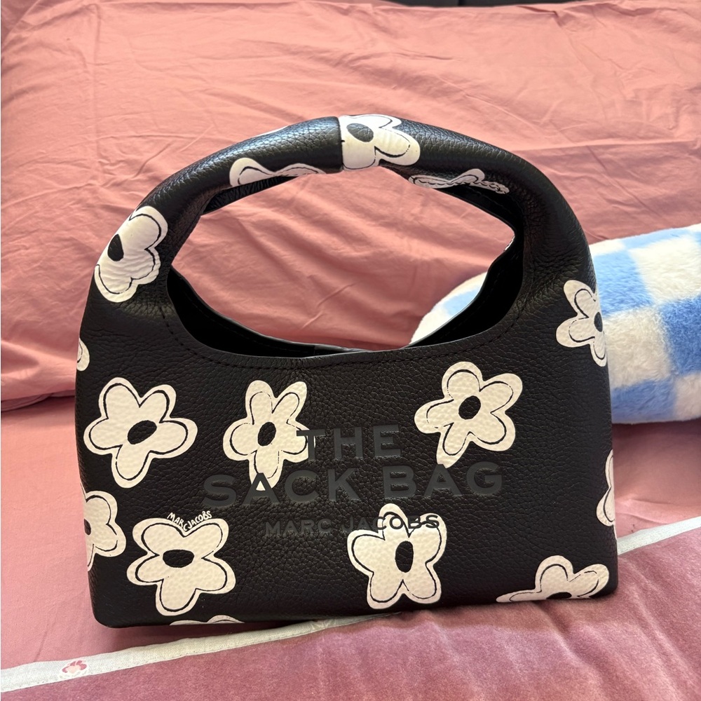 Marc Jacobs Black and White Floral Shoulder Bag